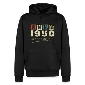 Vintage, 1950er Jahre, Original 1950er Jahre, Geburtstagsgeschenk - Männer Premium Bio Hoodie - Schwarz - Vorne - Nico (187cm)
