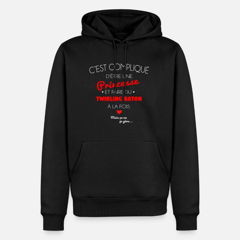 Twirling baton - Sweat à capuche Premium bio Homme - noir