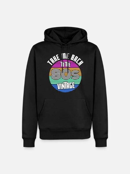 Leben in den Achtzigern - Männer Premium Bio Hoodie - Schwarz