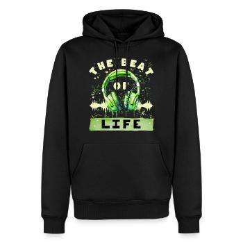 Le rythme de la vie - Headphone Music - Sweat à capuche Premium bio Homme - noir - Devant - Nico (187cm)