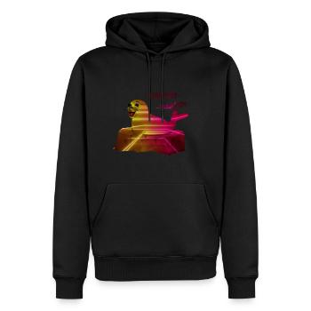 Disko Retro Seehund - Männer Premium Bio Hoodie - Schwarz - Vorne - Nico (187cm)