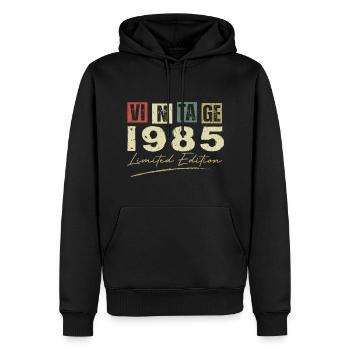 Jahrgang 1985 Original 1985 Jubiläumsgeschenk - Männer Premium Bio Hoodie - Schwarz - Vorne - Nico (187cm)