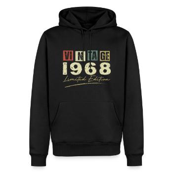 Vintage 1968 Original Cadeau Anniversaire 1968 - Sweat à capuche Premium bio Homme - noir - Devant - Nico (187cm)