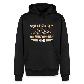 Kaiserschmarrn Berge Spruch Wandern - Männer Premium Bio Hoodie - Schwarz - Vorne - Nico (187cm)