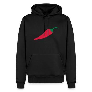 Chili - Männer Premium Bio Hoodie - Schwarz - Vorne - Nico (187cm)