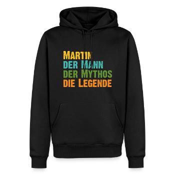 Martin der Mythos die Legende Vorname Martin - Männer Premium Bio Hoodie - Schwarz - Vorne - Nico (187cm)