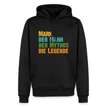 Mark der Mythos die Legende Vorname Mark - Männer Premium Bio Hoodie - Schwarz - Vorne - Nico (187cm)
