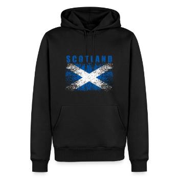 Schottland Flagge 008 AllroundDesigns - Männer Premium Bio Hoodie - Schwarz - Vorne - Nico (187cm)