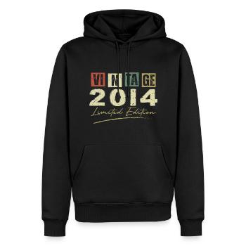 Jahrgang 2014 Original 2014 Jubiläumsgeschenk - Männer Premium Bio Hoodie - Schwarz - Vorne - Nico (187cm)