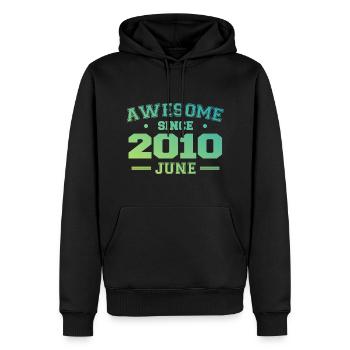 June 2010 Birthday Year 2010 June Gift 2010 - Men’s Premium Organic Hoodie - black - Front - Nico (187cm)
