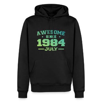 Juli 1984 Geburtstagsfeier Juli 1984 Retro - Männer Premium Bio Hoodie - Schwarz - Vorne - Nico (187cm)