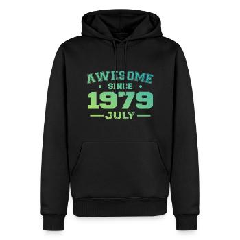 Juillet 1979 Fête Anniversaire Juillet 1979 Rétro - Sweat à capuche Premium bio Homme - noir - Devant - Nico (187cm)