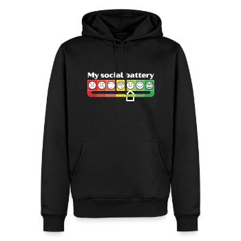 My social battery - Men’s Premium Organic Hoodie - black - Front - Nico (187cm)