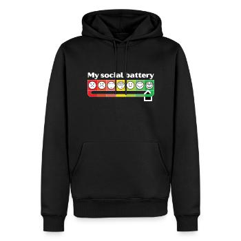 My social battery - Men’s Premium Organic Hoodie - black - Front - Nico (187cm)