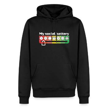 My social battery - Men’s Premium Organic Hoodie - black - Front - Nico (187cm)