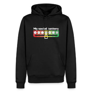 My social battery - Men’s Premium Organic Hoodie - black - Front - Nico (187cm)