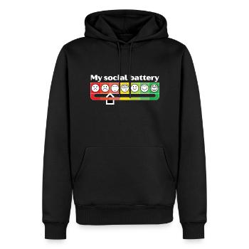 My social battery - Men’s Premium Organic Hoodie - black - Front - Nico (187cm)