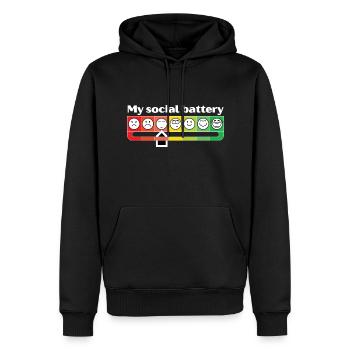 My social battery - Men’s Premium Organic Hoodie - black - Front - Nico (187cm)