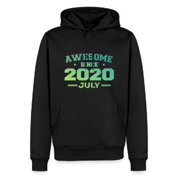 Juli 2020 Geburtstagsfeier Juli 2020 Retro - Männer Premium Bio Hoodie - Schwarz - Vorne - Nico (187cm)