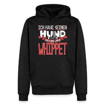 WHIPPET - kein Hund - Männer Premium Bio Hoodie - Schwarz - Vorne - Nico (187cm)