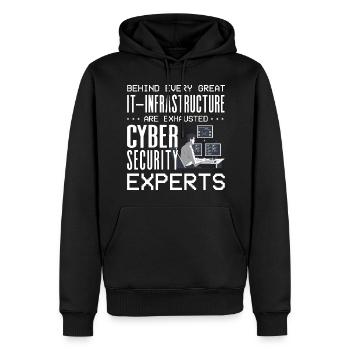 Expert en cybersécurité Hacker éthique - Sweat à capuche Premium bio Homme - noir - Devant - Nico (187cm)