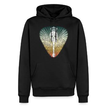 Guitar Skull Bass Ukulele Plektrum Plektron - Men’s Premium Organic Hoodie - black - Front - Nico (187cm)