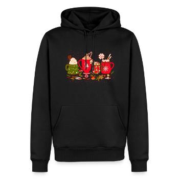 Weihnachtskaffee, Weihnachtsfeier, Weihnachtsstimmung - Männer Premium Bio Hoodie - Schwarz - Vorne - Nico (187cm)