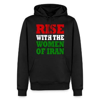 Rise with the women of iran - Männer Premium Bio Hoodie - Schwarz - Vorne - Nico (187cm)