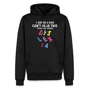 Thérapie de la dyslexie pour le mois de la dyslexie - Sweat à capuche Premium bio Homme - noir - Devant - Nico (187cm)