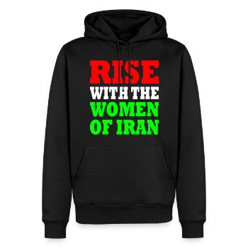 Rise with the women of iran - Sweat à capuche Premium bio Homme - noir - Devant - Nico (187cm)