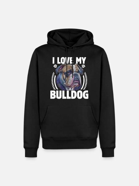 I Love My English Bulldog - Men’s Premium Organic Hoodie - black