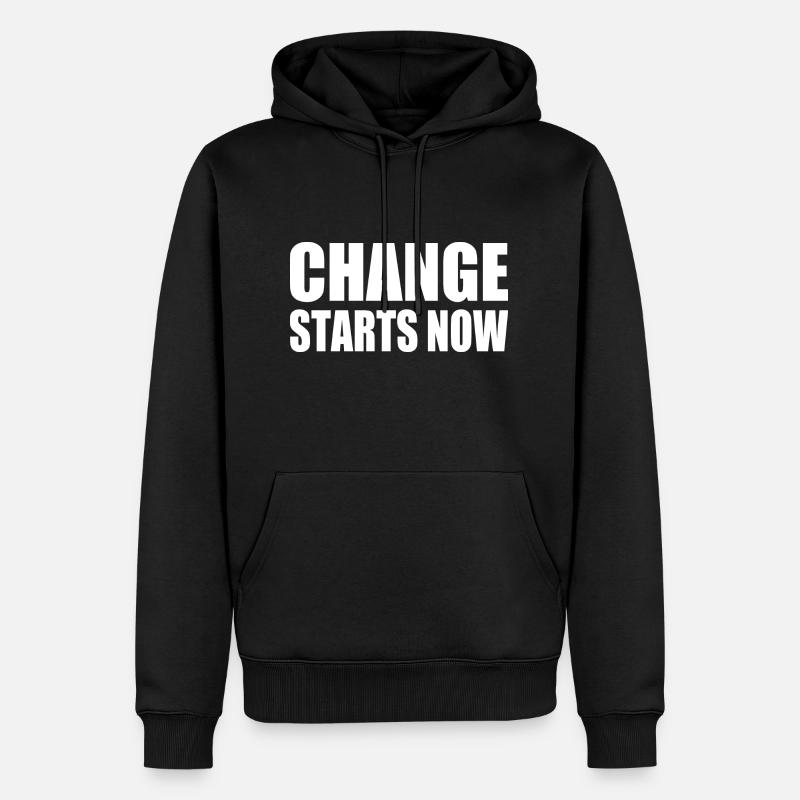 change starts now - Sweat à capuche Premium bio Homme - noir