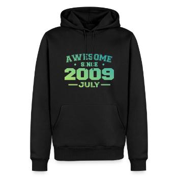 Juli 2009 Geburtstagsfeier Juli 2009 Retro - Männer Premium Bio Hoodie - Schwarz - Vorne - Nico (187cm)