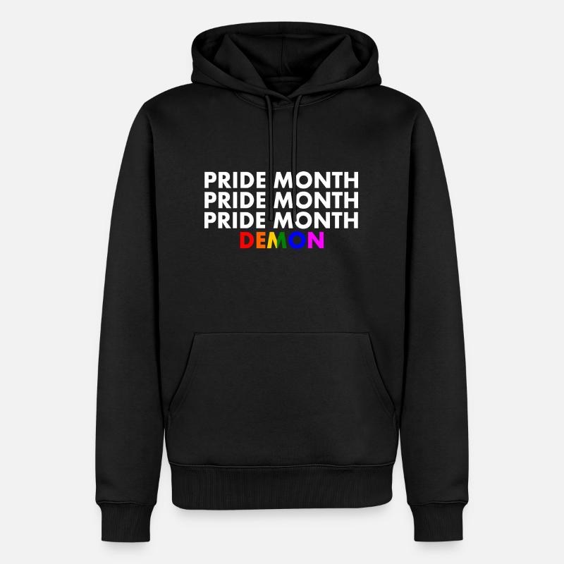 pride month demon - Sweat à capuche Premium bio Homme - noir