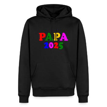 Papa 2025 - Männer Premium Bio Hoodie - Schwarz - Vorne - Nico (187cm)