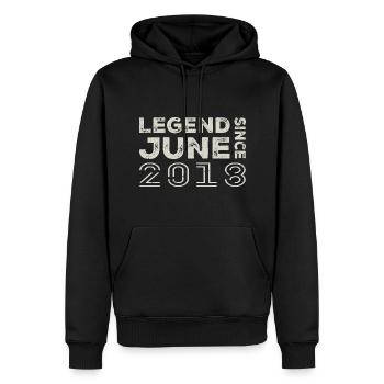 Juin 2018 Anniversaire Juin 2018 Juin Cadeau 2018 - Sweat à capuche Premium bio Homme - noir - Devant - Nico (187cm)