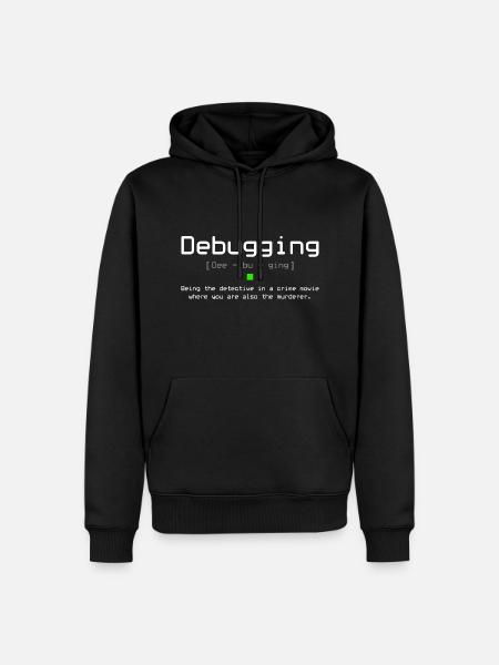 Debugging Informatik Witze - Männer Premium Bio Hoodie - Schwarz