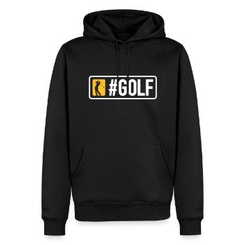 #GOLF - Men’s Premium Organic Hoodie - black - Front - Nico (187cm)