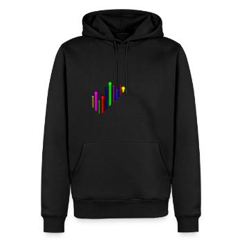Neon lights strokes - Men’s Premium Organic Hoodie - black - Front - Nico (187cm)