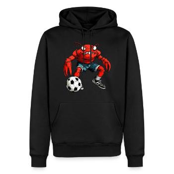 Krabben Fussball / Fussballer Krabbe - Männer Premium Bio Hoodie - Schwarz - Vorne - Nico (187cm)