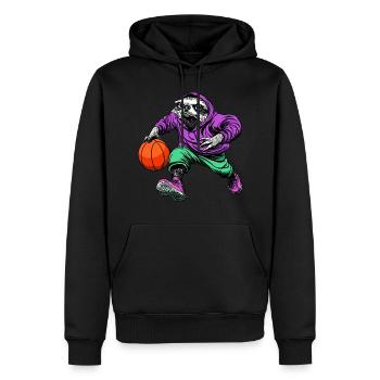 Faultier Basketballer - Männer Premium Bio Hoodie - Schwarz - Vorne - Nico (187cm)