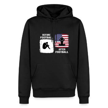joueur de football américain - Sweat à capuche Premium bio Homme - noir - Devant - Nico (187cm)