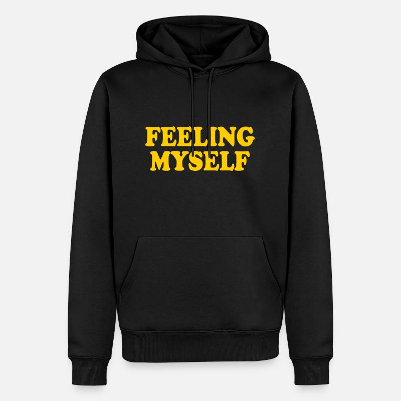 feeling myself - Männer Premium Bio Hoodie - Schwarz