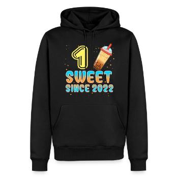 1. Geburtstag Bubble Tee - Männer Premium Bio Hoodie - Schwarz - Vorne - Nico (187cm)