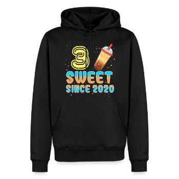 3. Geburtstag Bubble Tee - Männer Premium Bio Hoodie - Schwarz - Vorne - Nico (187cm)