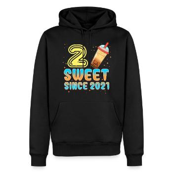 2. Geburtstag Bubble Tee - Männer Premium Bio Hoodie - Schwarz - Vorne - Nico (187cm)