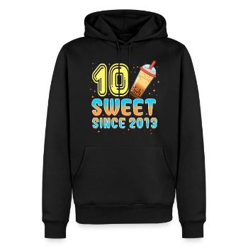 10. Geburtstag Bubble Tee - Männer Premium Bio Hoodie - Schwarz - Vorne - Nico (187cm)