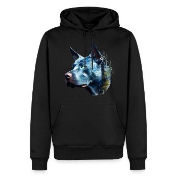 Pitbull - Männer Premium Bio Hoodie - Schwarz - Vorne - Nico (187cm)