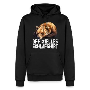 Official Sleep Shirt Bear - Men’s Premium Organic Hoodie - black - Front - Nico (187cm)