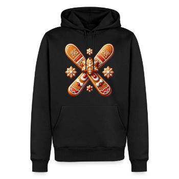 Ski Plätzchen Lebkuchen Weihnachten Skipiste - Männer Premium Bio Hoodie - Schwarz - Vorne - Nico (187cm)